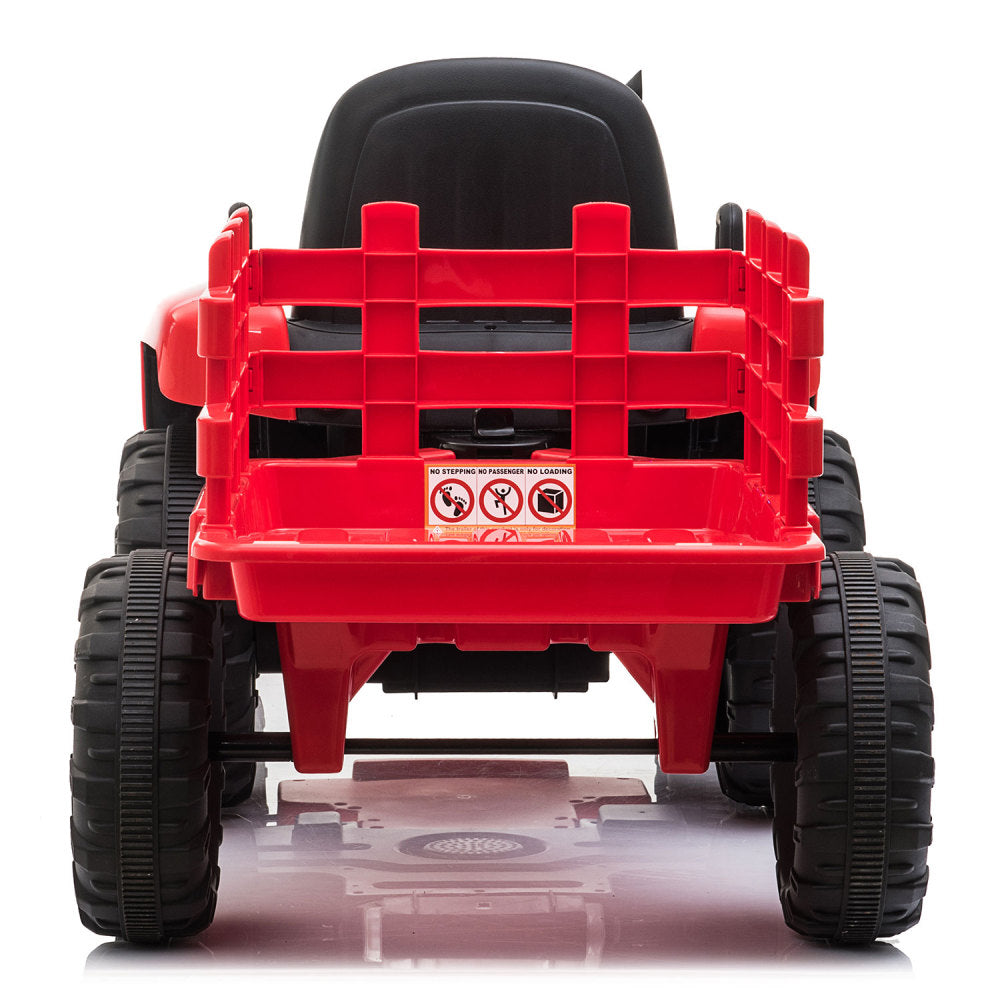 Kids Ride On Toy Tractor with Trailer, Battery Powered Electric 12V Car w/ Music, USB, Music, LED Lights, Vehicle Toy-Toy-Car for Kidz